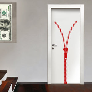 ZIP LINE - Adesivo murale wall sticker in vinile 55x150 cm Colore: Rosso