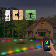 Catena di 16 Luci Led RGB Luce Bianca da 12.8 Mt Su picchetti da Giardino