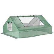 EasyComfort Serra da Giardino in Acciaio con Rivestimento in PE, Porte Avvolgibili e Finestre, 180x140x80cm, Verde