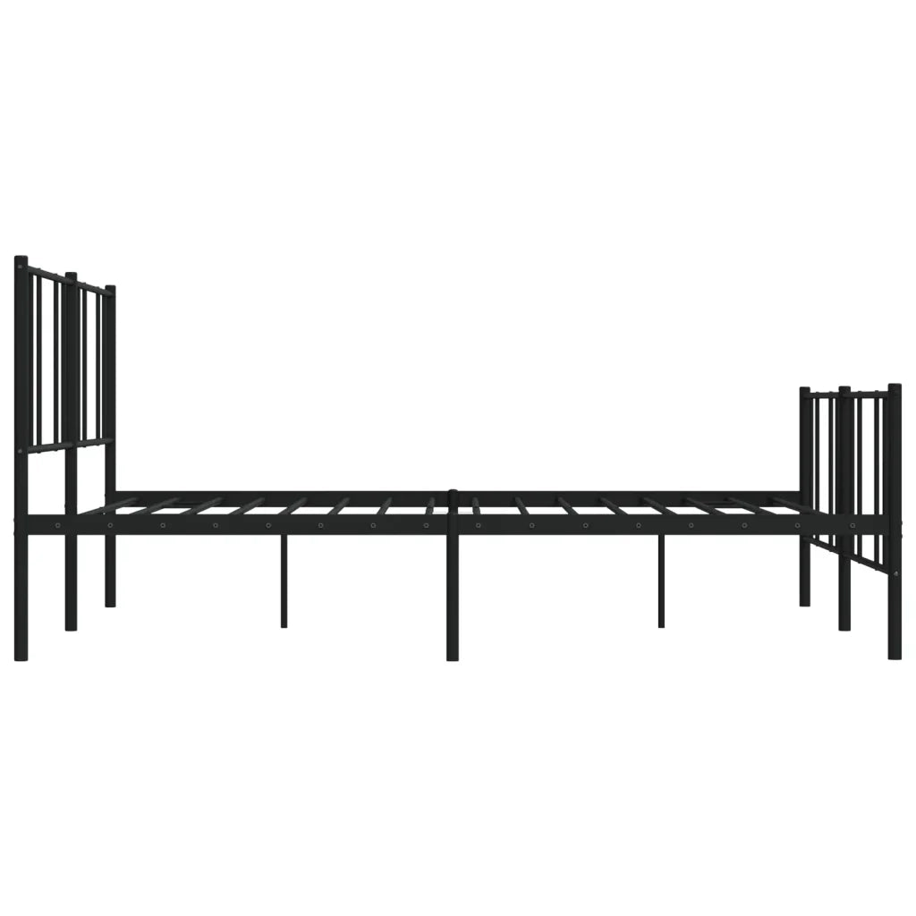 Giroletto con Testiera e Pediera-Struttura Letto Metallo Nero 200x200 cm 997936
