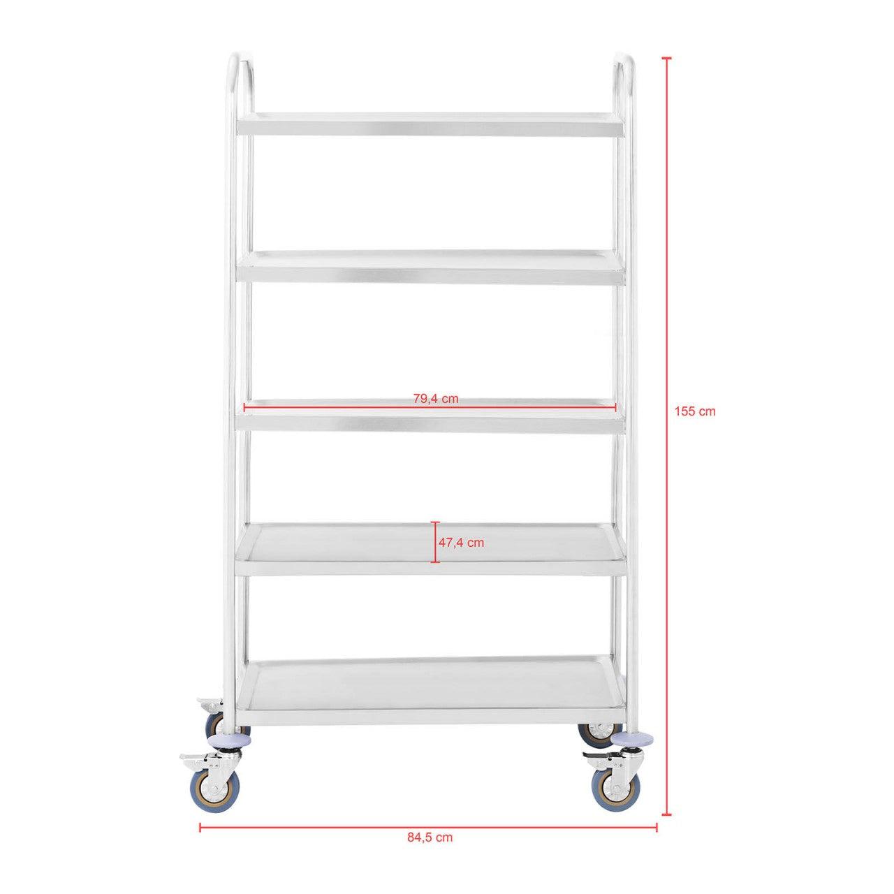 Carrello di servizio - 4 ripiani - acciaio 200 kg 14_0000942