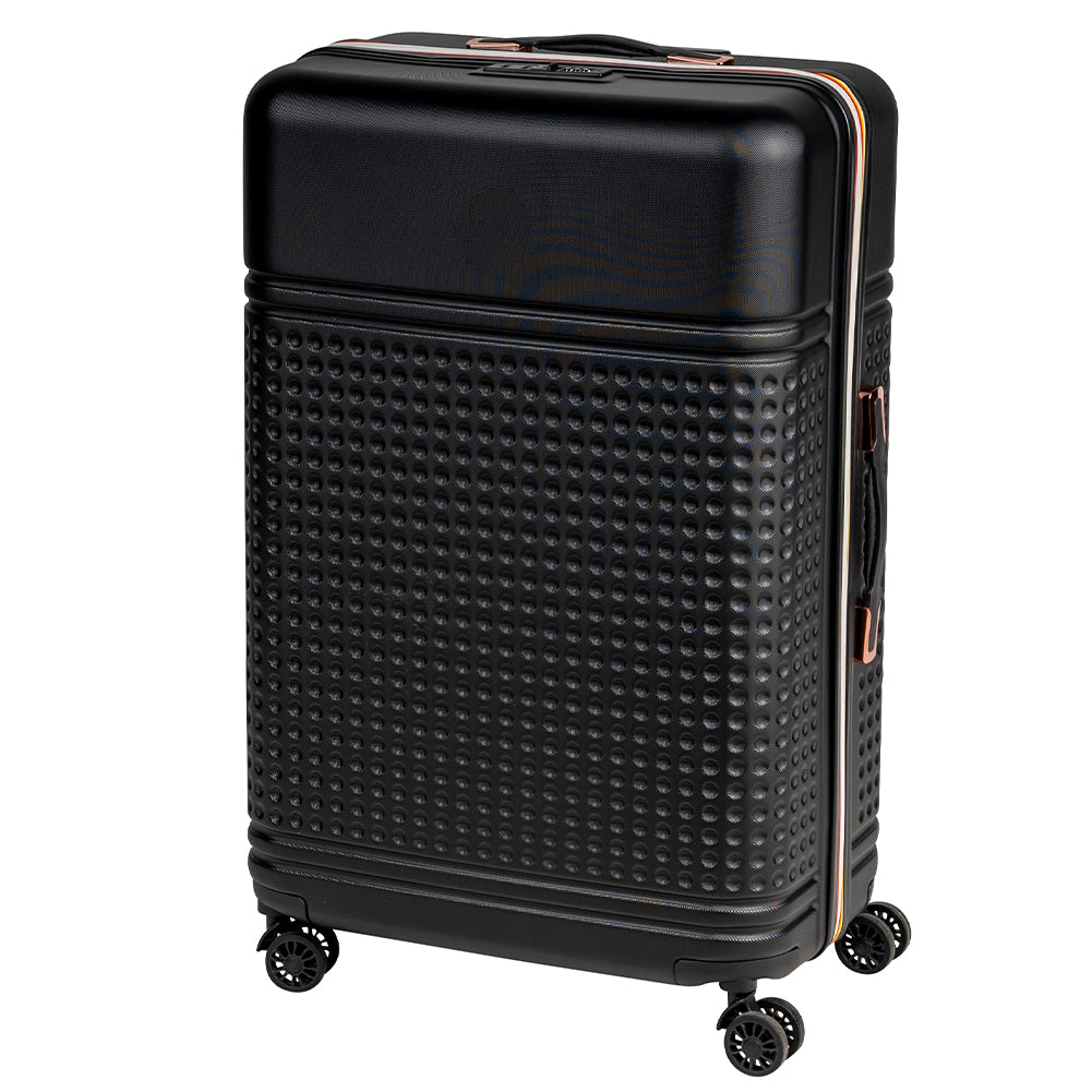 Set 4 Valigie Rigide in ABS da Viaggio Nero con Ruote Easy Roll e Beauty Case