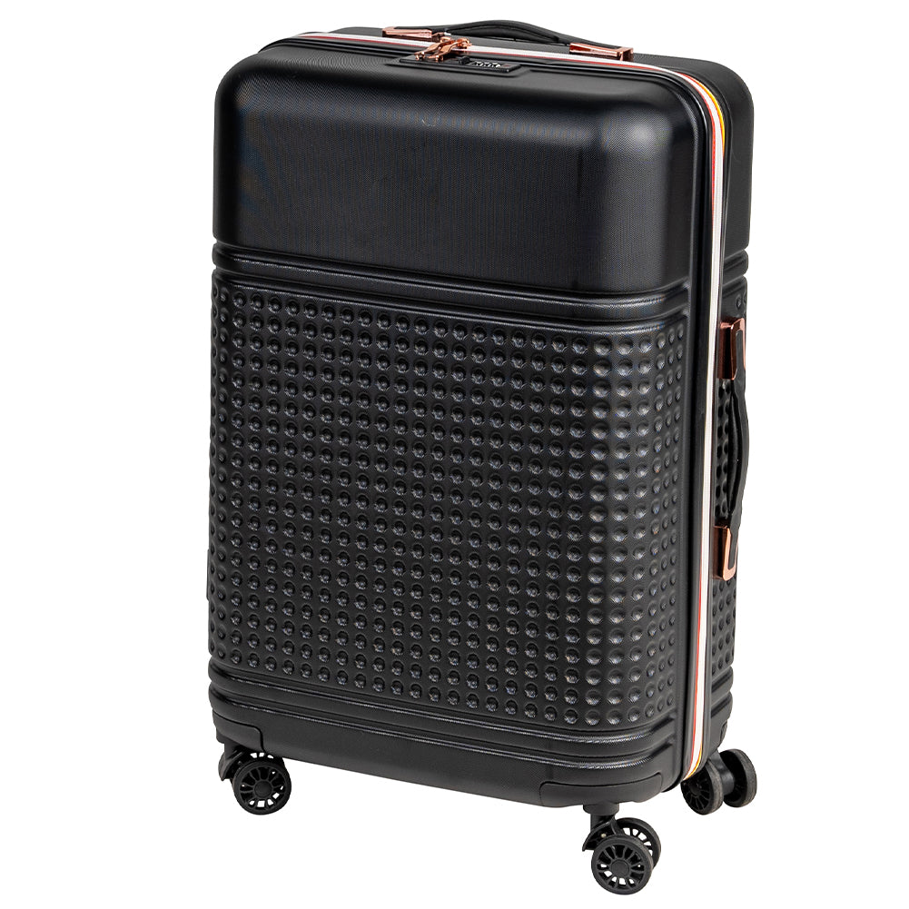 Set 4 Valigie Rigide in ABS da Viaggio Nero con Ruote Easy Roll e Beauty Case