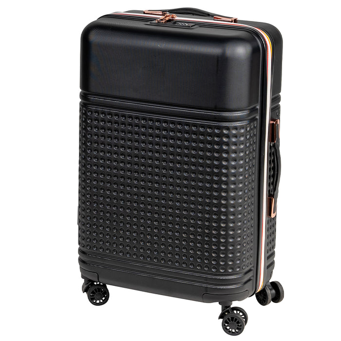 Set 4 Valigie Rigide in ABS da Viaggio Nero con Ruote Easy Roll e Beauty Case