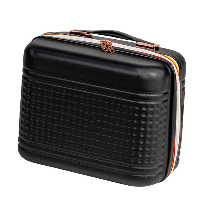 Set 4 Valigie Rigide in ABS da Viaggio Nero con Ruote Easy Roll e Beauty Case