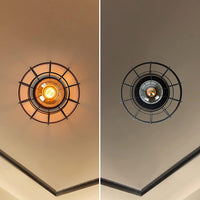 ZMH Lampada da soffitto metallo nero stile industriale retrò attacco E27 per corridoio cucina camera da letto soggiorno