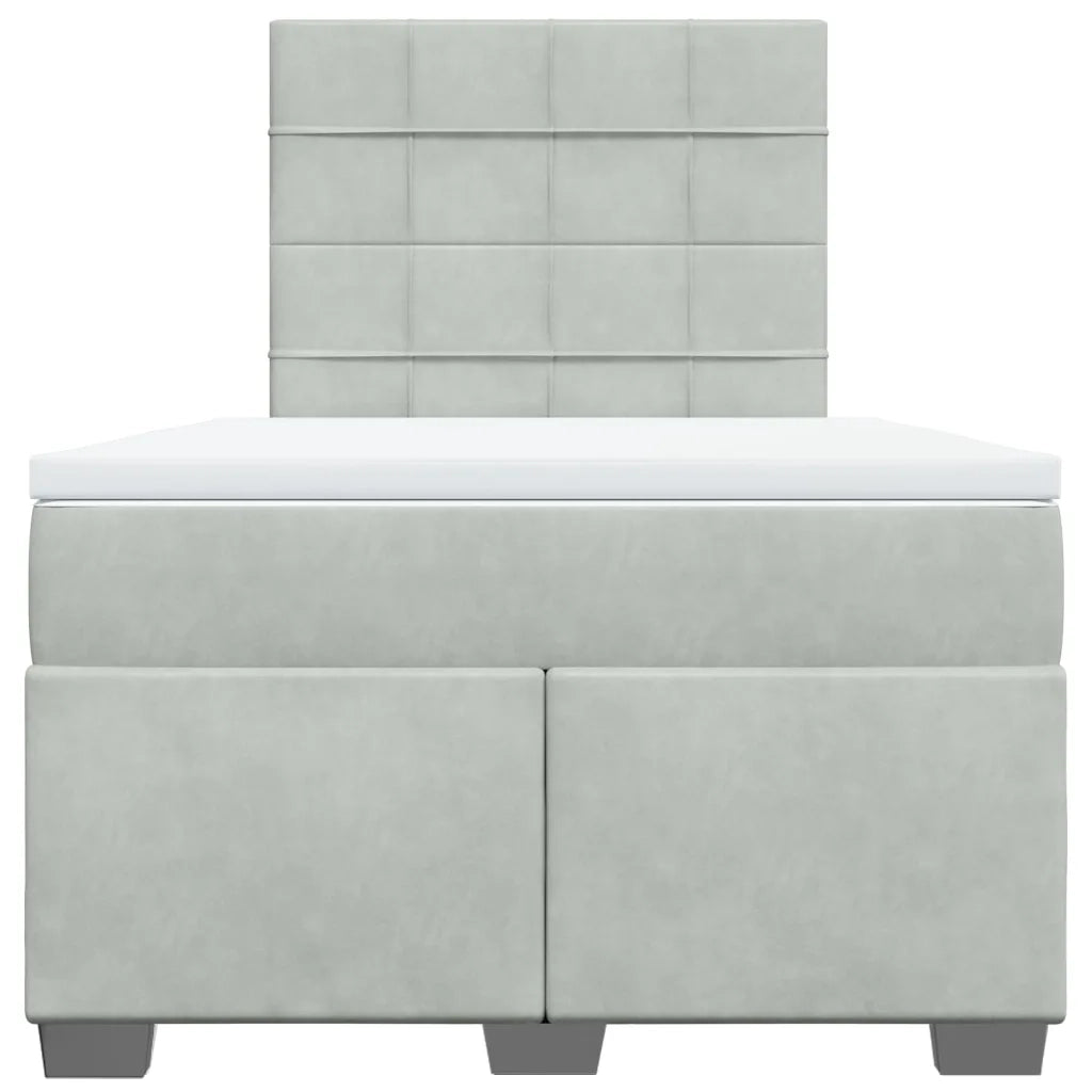 vidaXL Giroletto a Molle con Materasso Grigio Chiaro 120x200cm Velluto