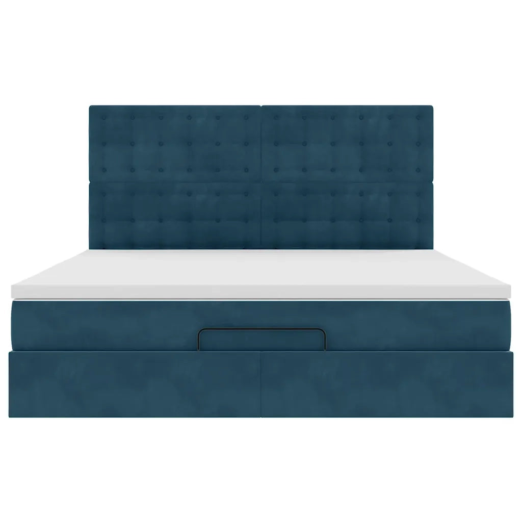 Struttura Letto Pouf con Materassi 160x200 cm Velluto