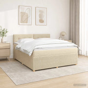 Letto box spring con materasso Crema 180 x 200 cm Tessuto 3452993