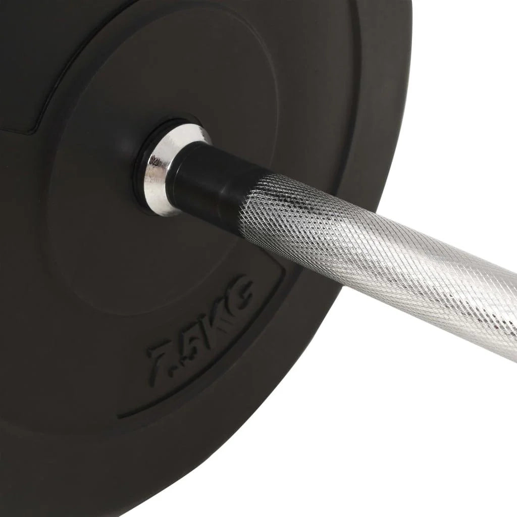 Set di bilancieri lunghi da 30 kg per fitness e bodybuilding nero 02_0000742