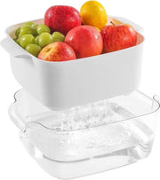 Colander a Doppio Strato in Plastica per Pasta e Spaghetti - Insalatiera e Mandorla per Frutta e Verdura - 2 in 1 Zeef per Alimenti - BPA Libero