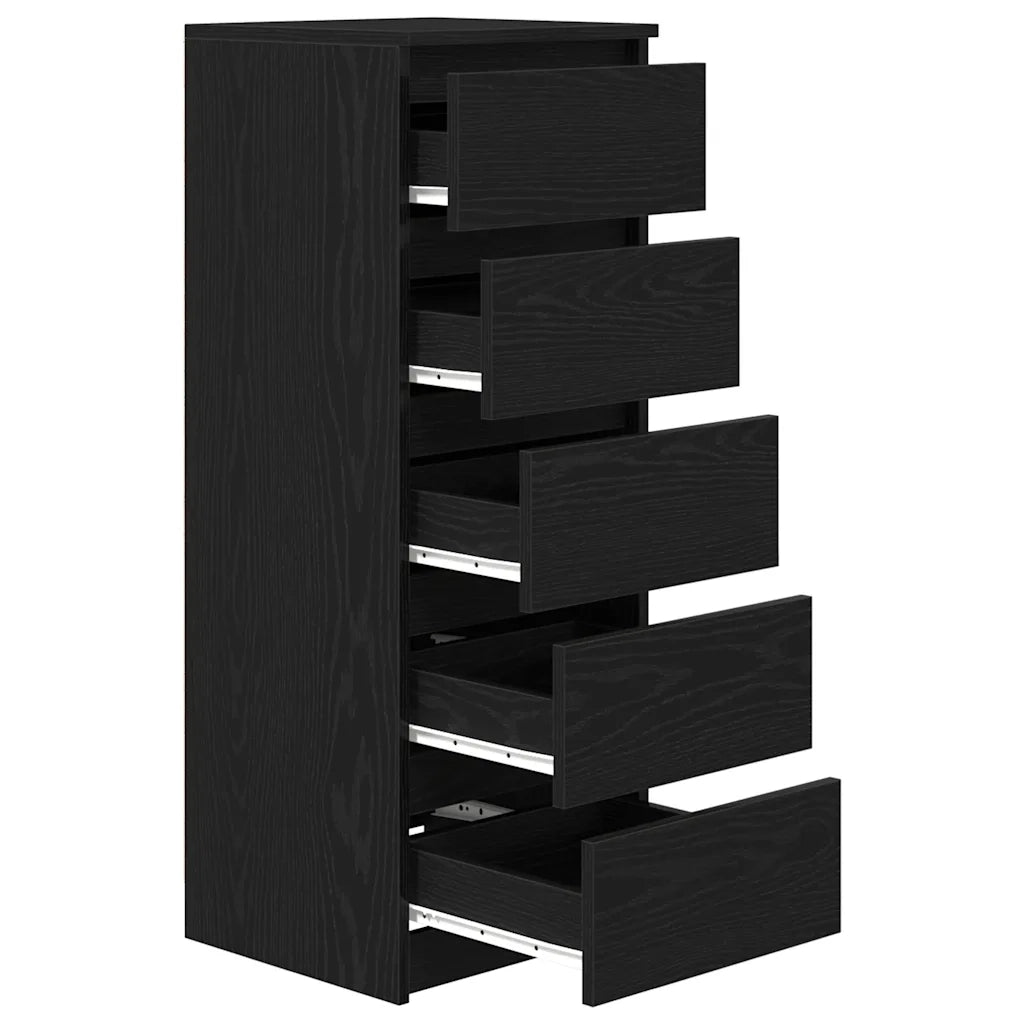 Credenza con Cassetti-Buffet-Armadio da cucina Rovere Nero 37,5x35x99 cm Truciolato