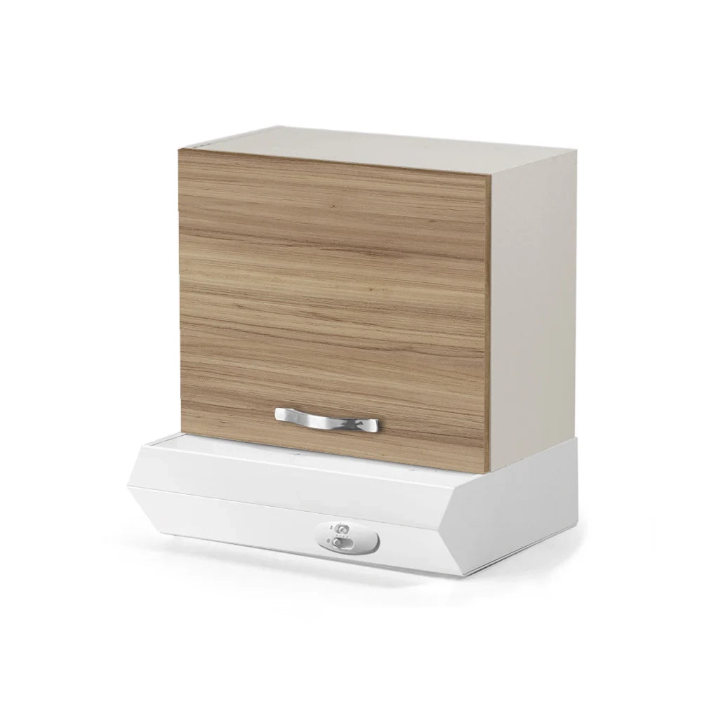 Pensile Cappa per cucina componibile da 60 cm con un'anta linea MAKA, realizzato in legno 100% MADE IN ITALY, colore Noce