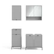Vicco Set di mobili da bagno Grigio 4 parti