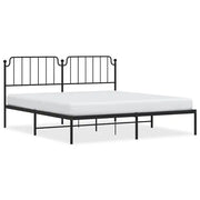 Letto matrimoniale | Letto per adulti | Giroletto con Testiera in Metallo Nero 183x213 cm