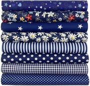Esposizione di Campione di Tessuto - Patchwork - 50 x 50 cm - Creatività Fai da Te - Cotone - Manufatto Artigianale - Blu