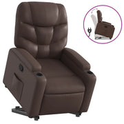 Poltrona | Sedia Relax Alzapersona Reclinabile Marrone in Similpelle