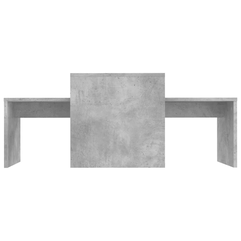 Set Tavolini da CaffÃ¨ Grigio Cemento 100x48x40 cm in Truciolato