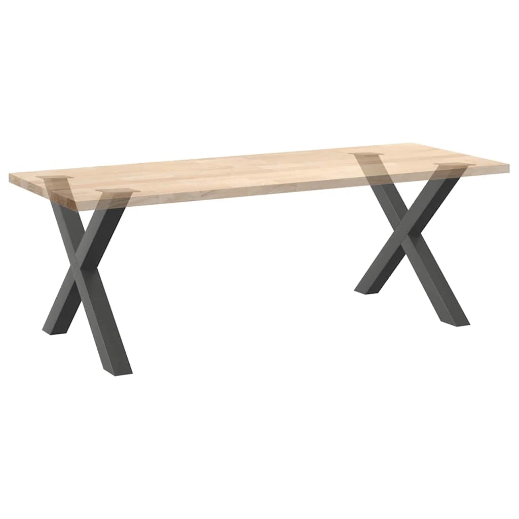 Set di 2 gambe per tavolo da pranzo a forma di X 90 x 73 cm con piedini regolabili design moderno acciaio antracite 02_0057258