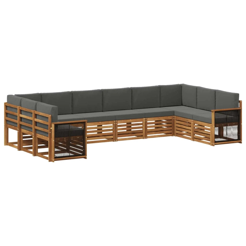 Set di divani da esterno 7 pz Naturale e Antracite 3384893