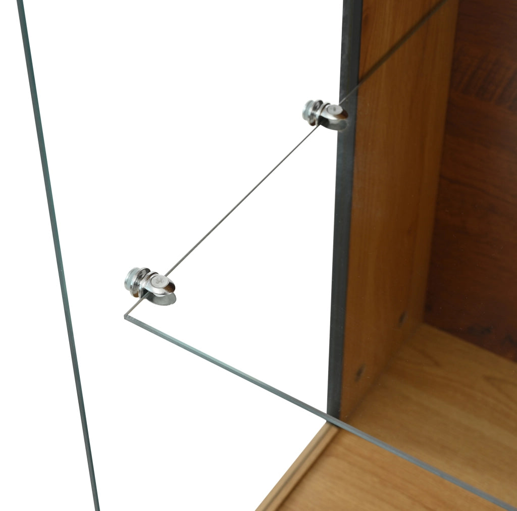 Vetrina moderna in MDF con LED, porta in vetro e 3 ripiani