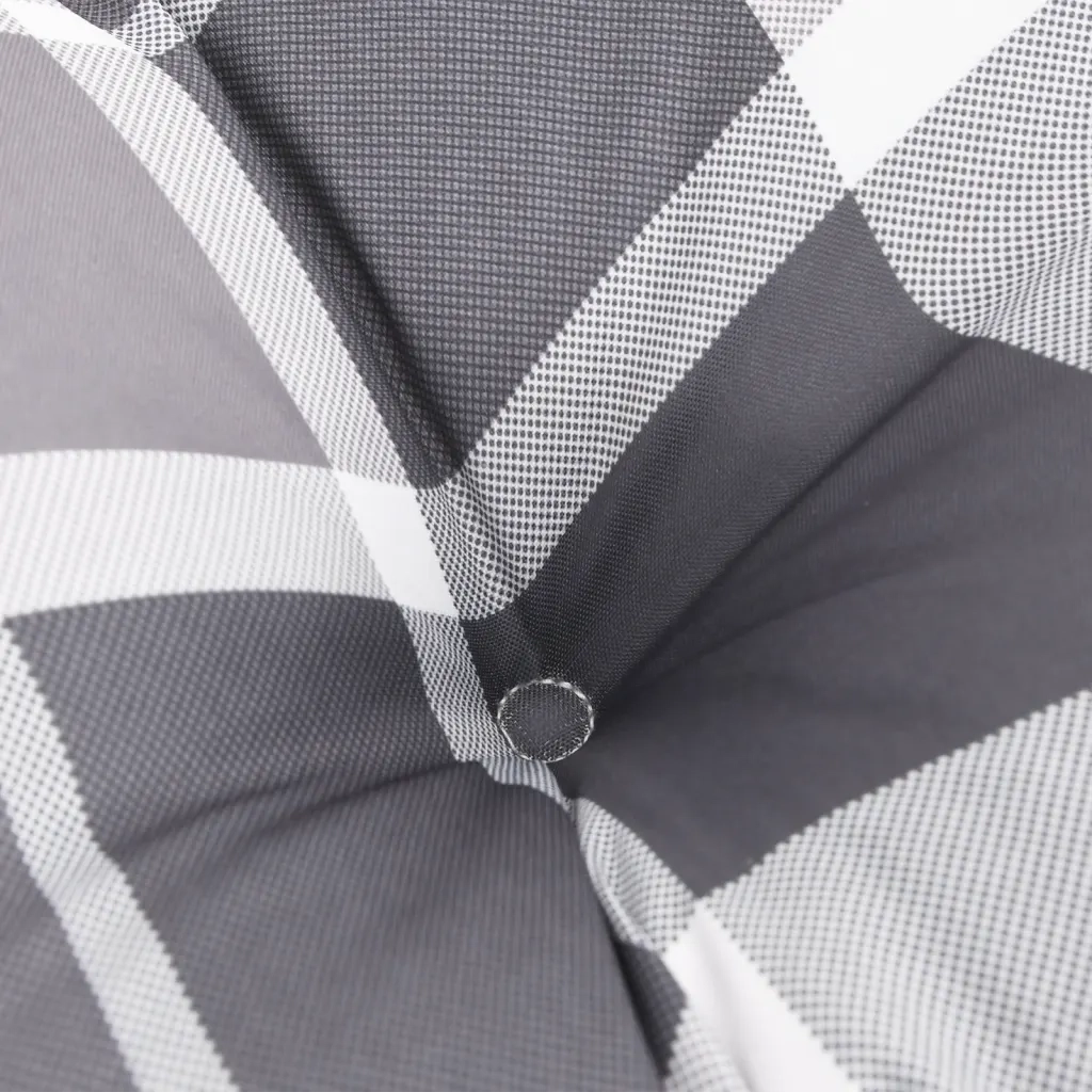 Cuscini Sedia Schienale Alto 2 pz Quadri Grigio Tessuto Oxford 377644