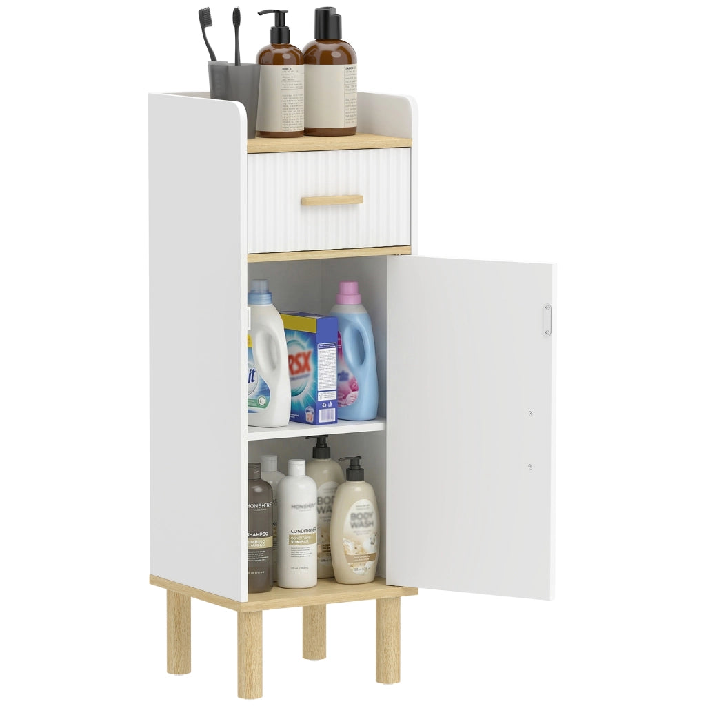 Mobile da Bagno Stretto con Ripiano Regolabile ¨C zephmum ¨C Bianco