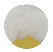 Lampada da Muro Moon Ø20x10 cm in Vetro e Ferro Oro e Bianco