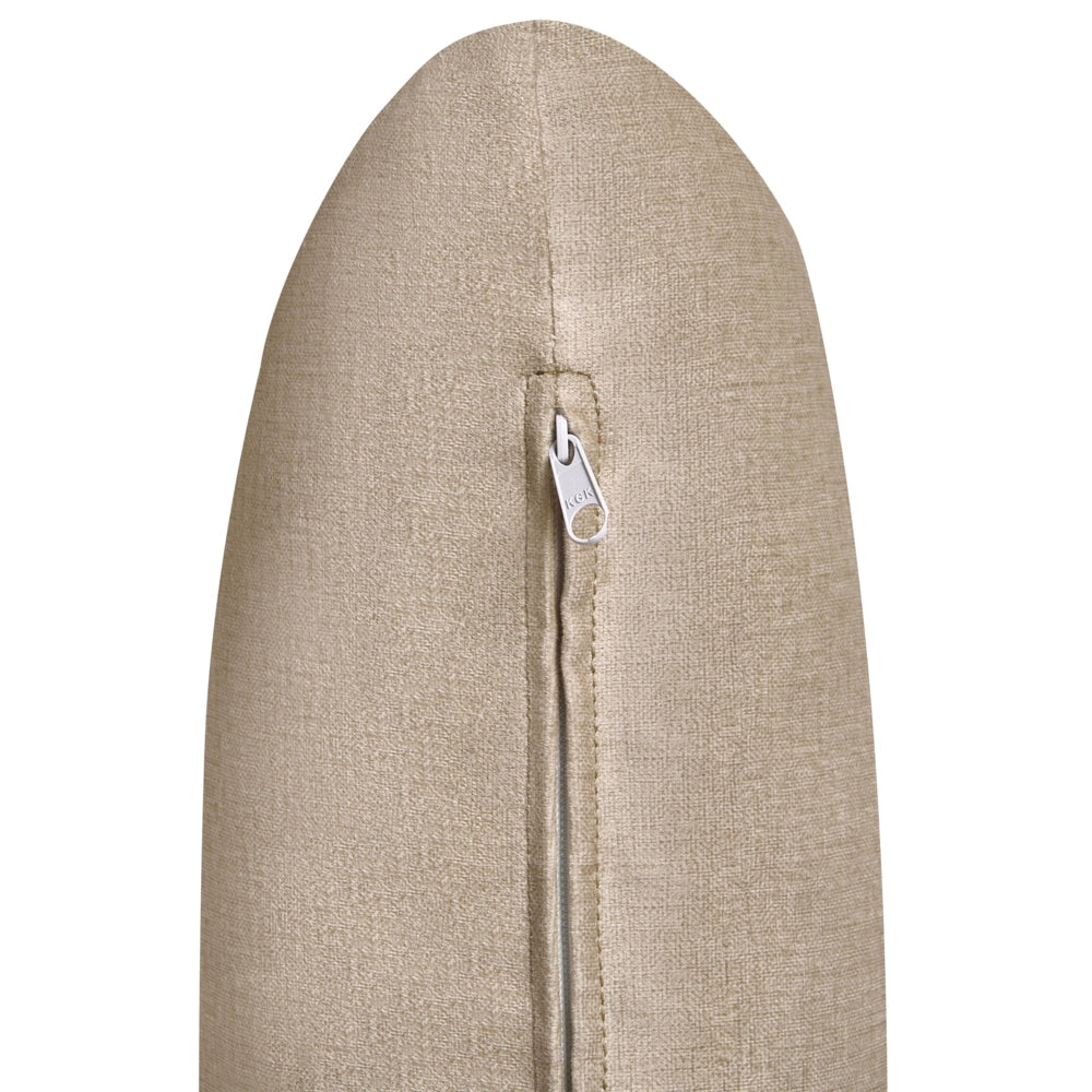 Divano Beige Poliestere Tessuto Rivestito 2 Posti Japandi Stile Minimalista