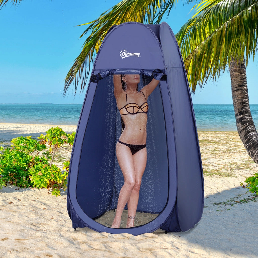 Tenda da Doccia Pop Up Impermeabile in Poliestere e Plastica-Tenda da esterno 100x100x185 cm, Blu Navy