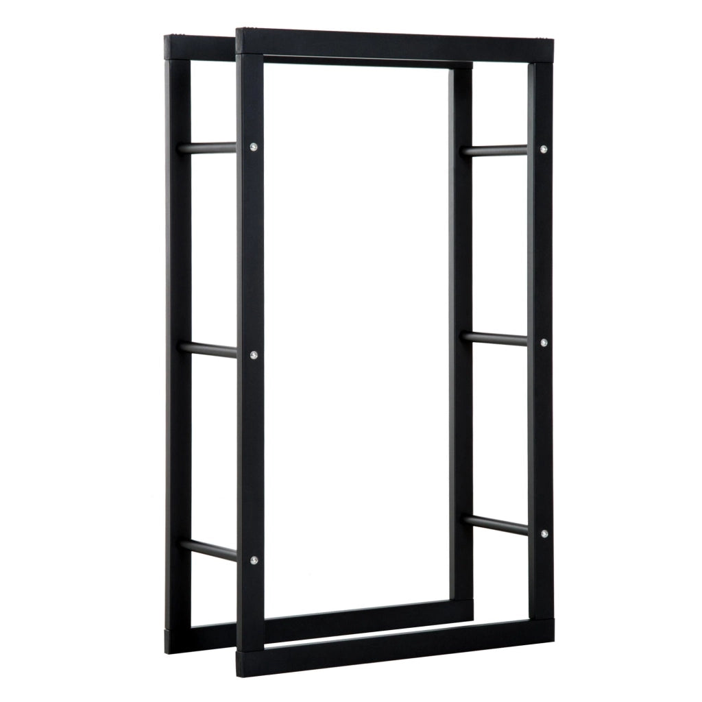 Portalegna Legnaia in Ferro 60x25x100 cm da Interno Max 100Kg  Nero