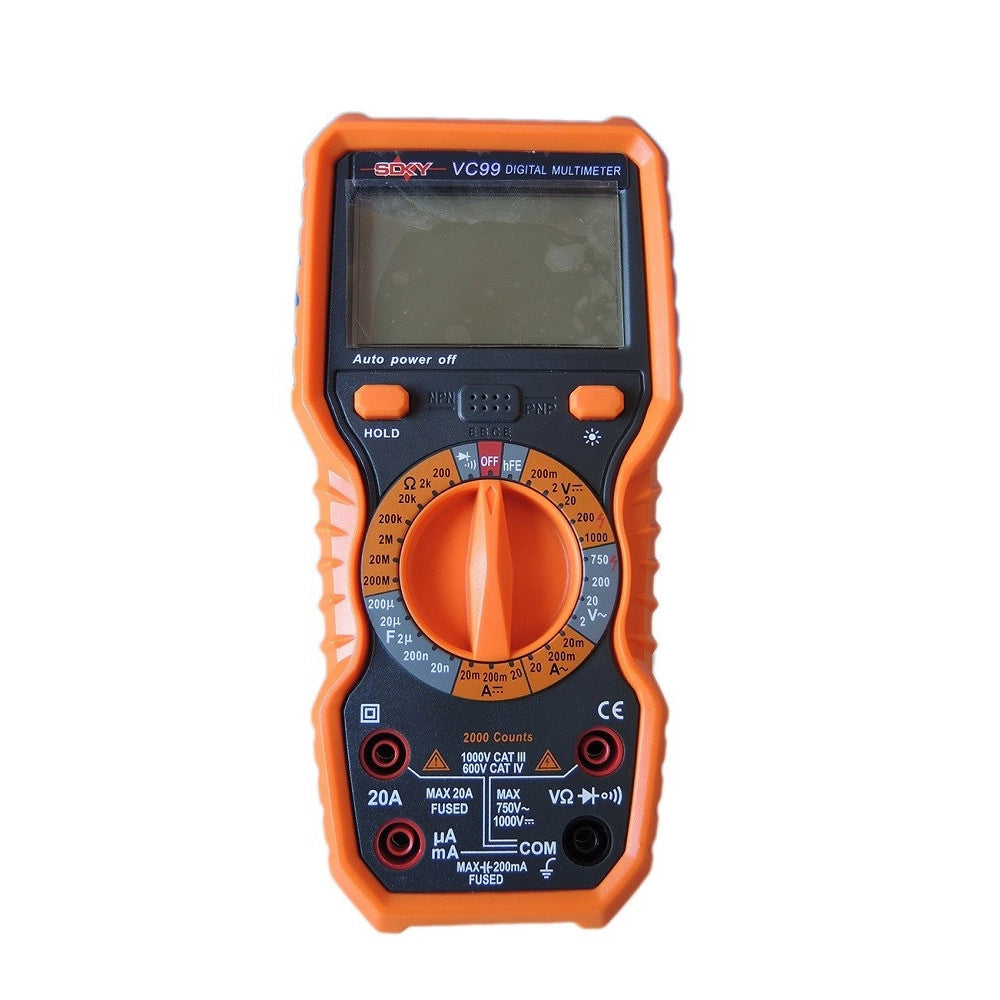 Trade Shop - Multimetro Digitale Tester Professionale Volt Ampere Farad Ohm Puntali Vc99 -