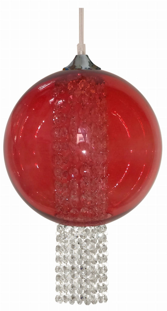 Lampada a sospensione Candellux Allani Ø25 rossa E27