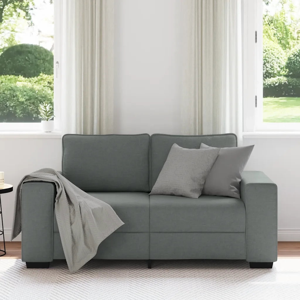 Divano a 2 Posti Grigio Scuro 160x77x82 cm in Tessuto 4105157
