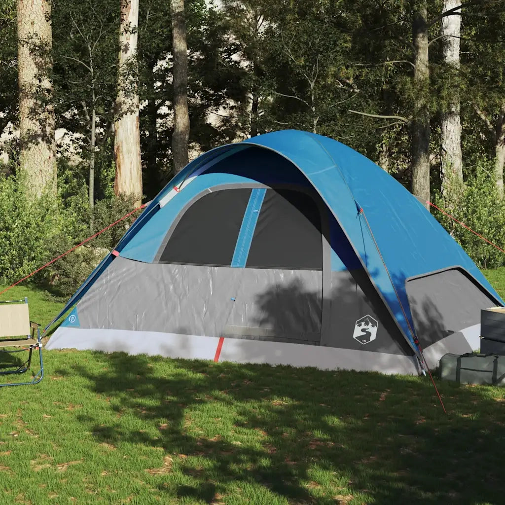 Tenda da Campeggio a Cupola per 4 Persone-Tenda per Escursionismo Blu Impermeabile 119221