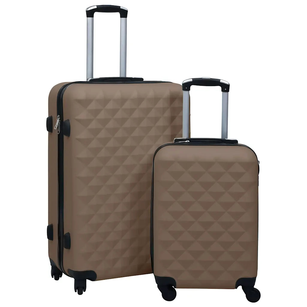 Set Valigie Trolley a Custodia Rigida 2 pz Marrone in ABS cod mxl 52259