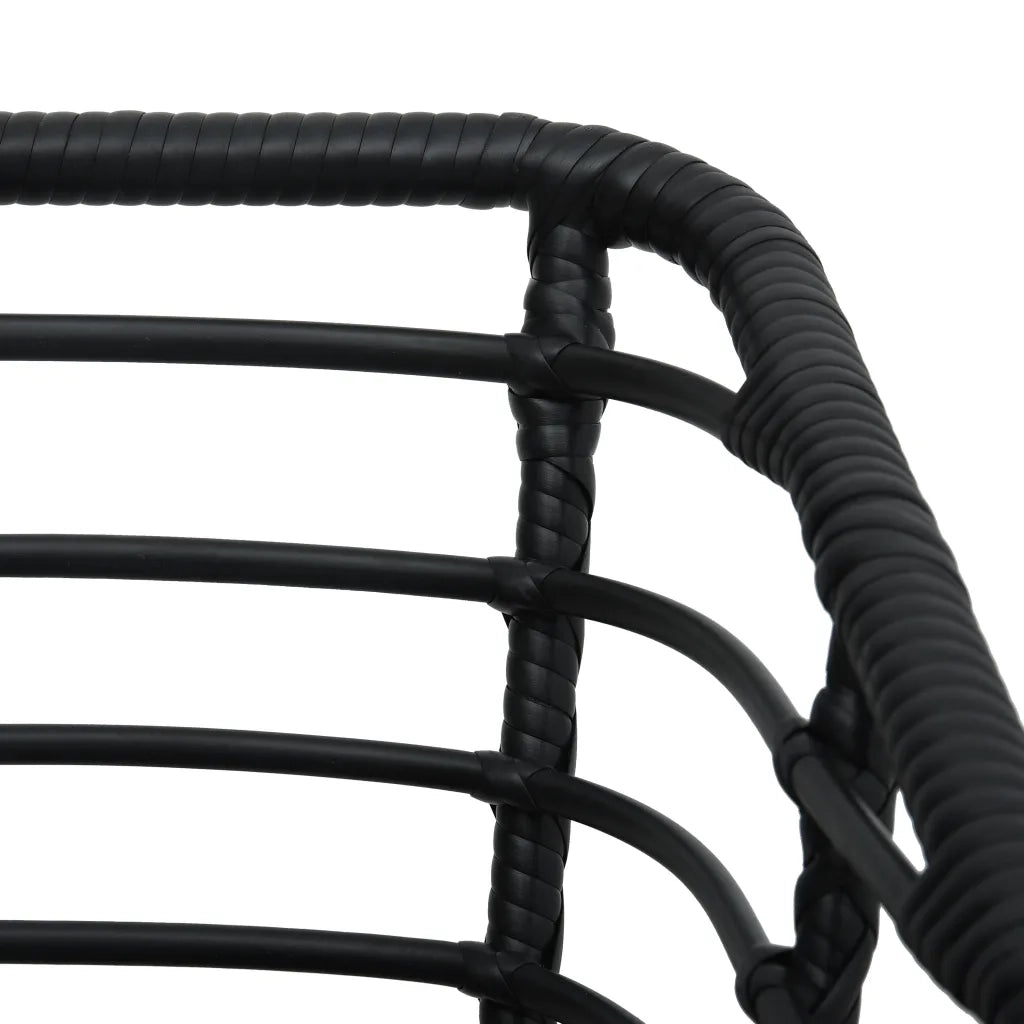 Sedie da Giardino con Cuscini 2 pz | Sedie da Esterno in Polyrattan Nere