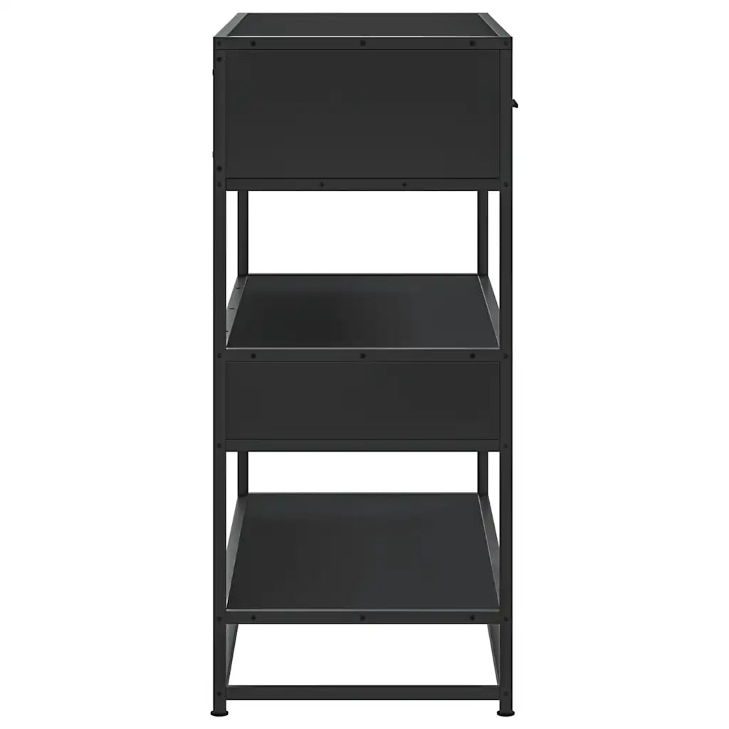 vidaXL Tavolino Consolle Nero 90x35x80 cm in Legno Multistrato