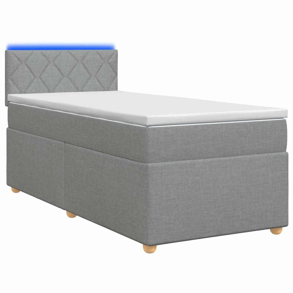 Letto box spring con materasso Grigio Chiaro 100 x 200 cm 3452359