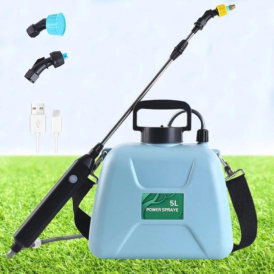 Sprezzatore Elettrico Senza Fili con 3 Gettoni Regolabili e Funzione di Ricarica USB - Capacità 5L per Giardino e Casa
