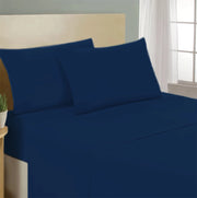 Lenzuolo letto sotto con angoli 100% puro cotone Made in Italy tinta unita Blu - 1 Piazza e mezza francese