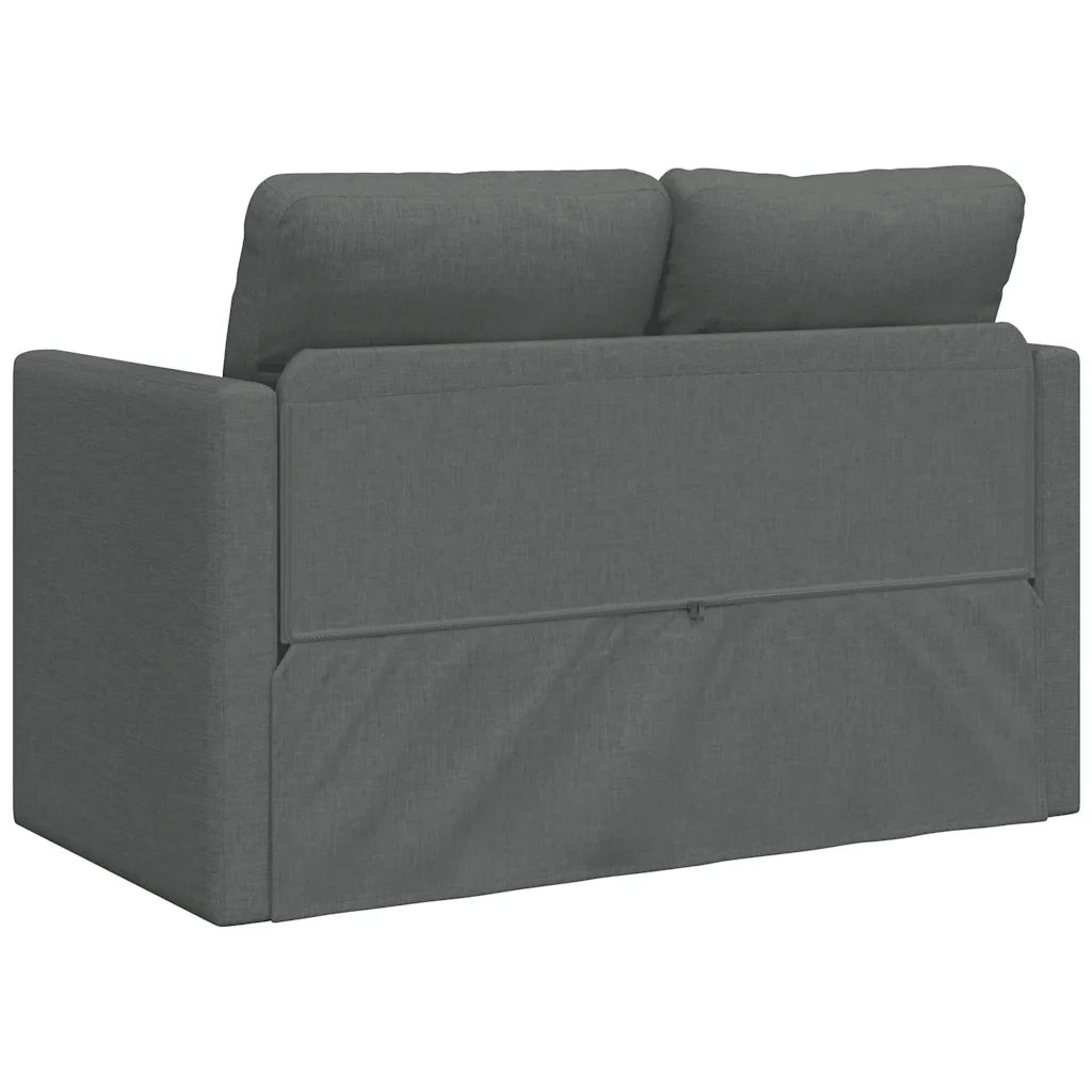 Divano Letto da Terra 2 in 1 Grigio Scuro 112x174x55 cm Tessuto 353965