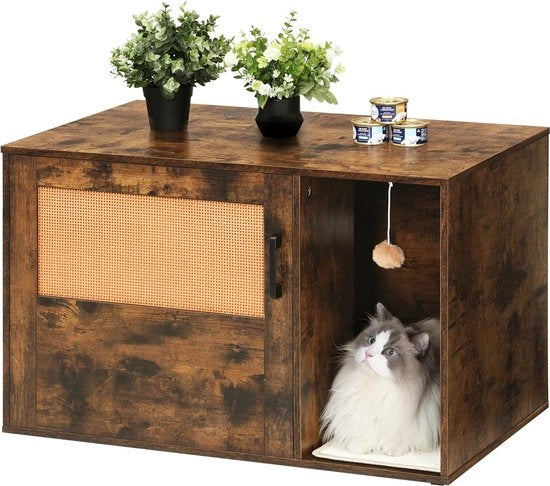 Cassa per gatti - Mobili per gatti - Cassa per gatto con ciotola - Casa per gatto con ciotola - Mobili per gatto con ciotola - Cassa per gatti