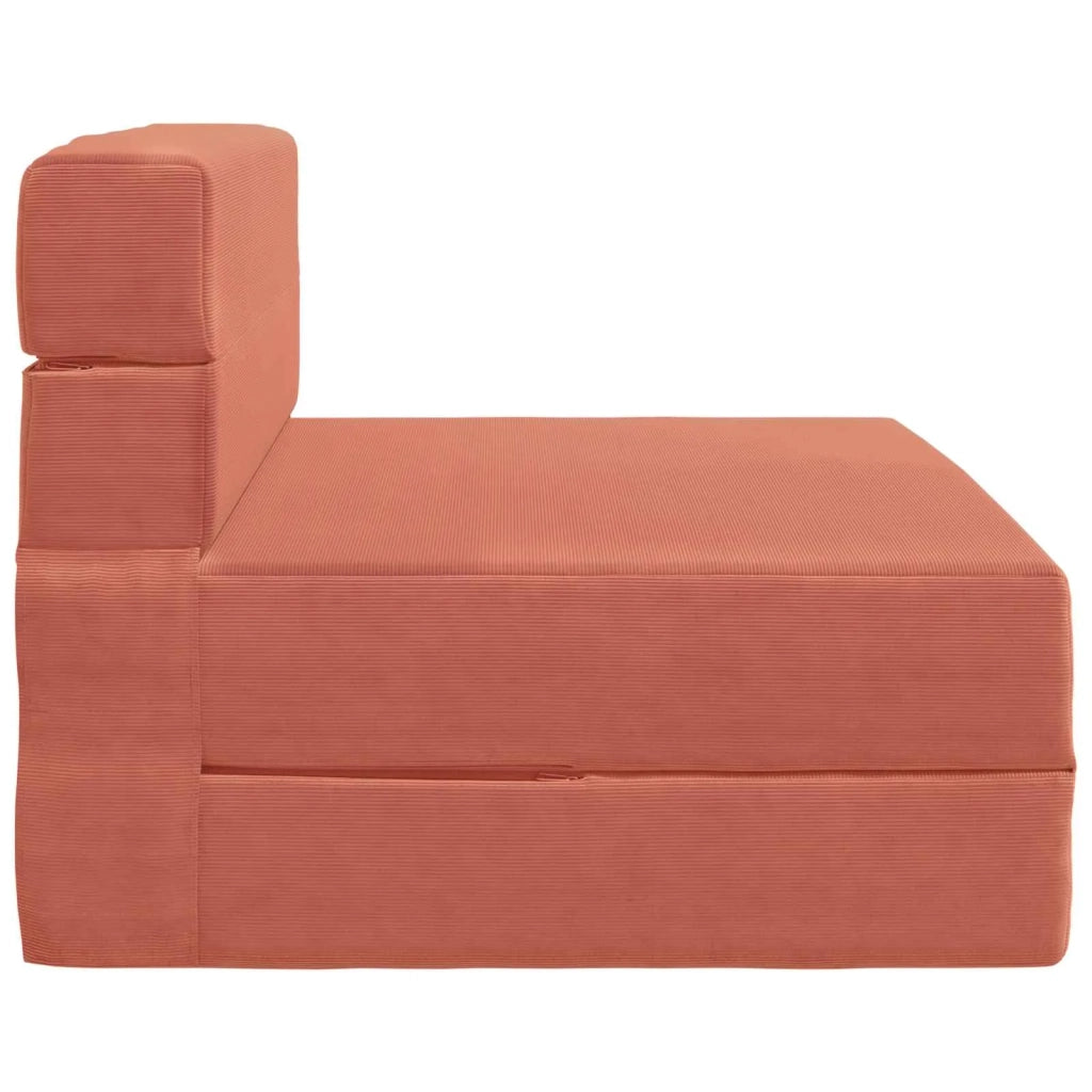 Divano Letto Pieghevole Rosso Arancio 70 x 80 x 60 cm Tessuto