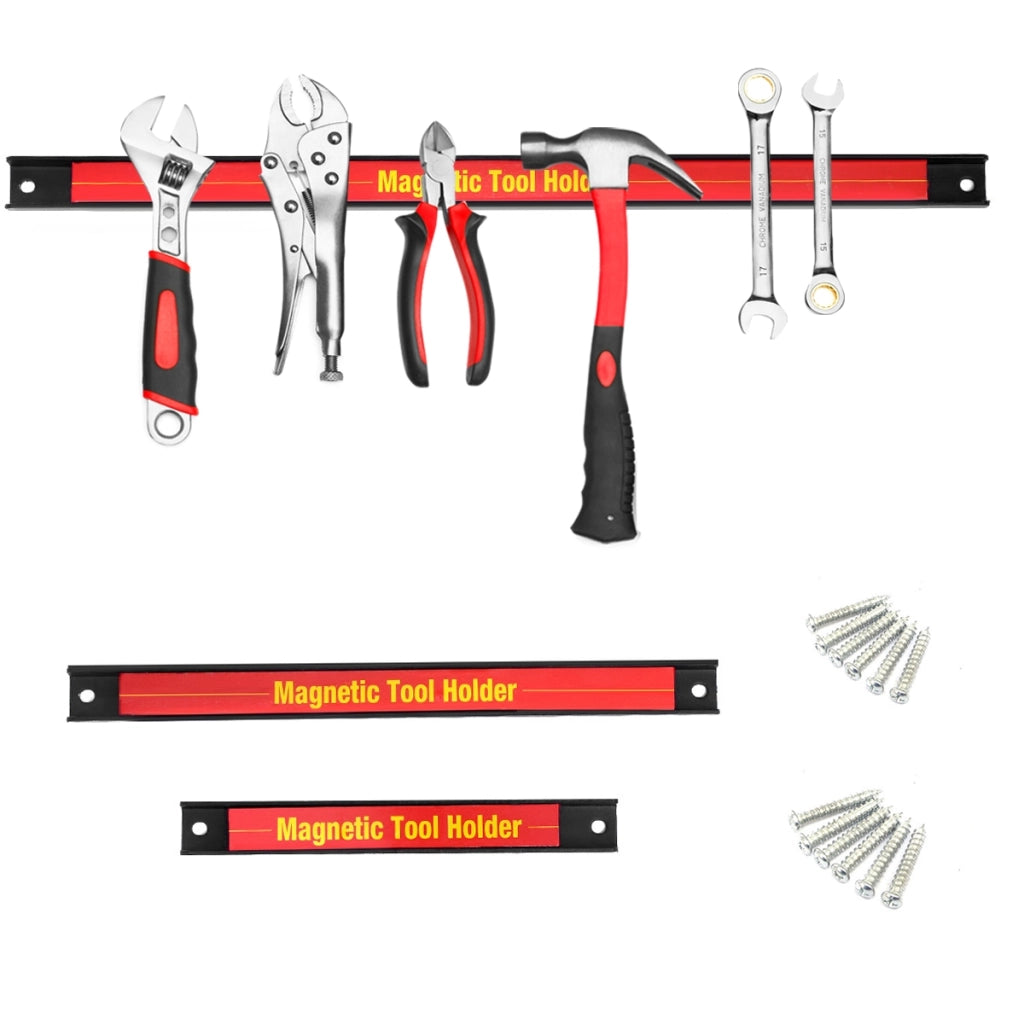 Portautensili magnetico da parete 3 pezzi 20/30/46cm con carico 22kg, Portautensili magnetico da officio garage-Deposito utensili Tool