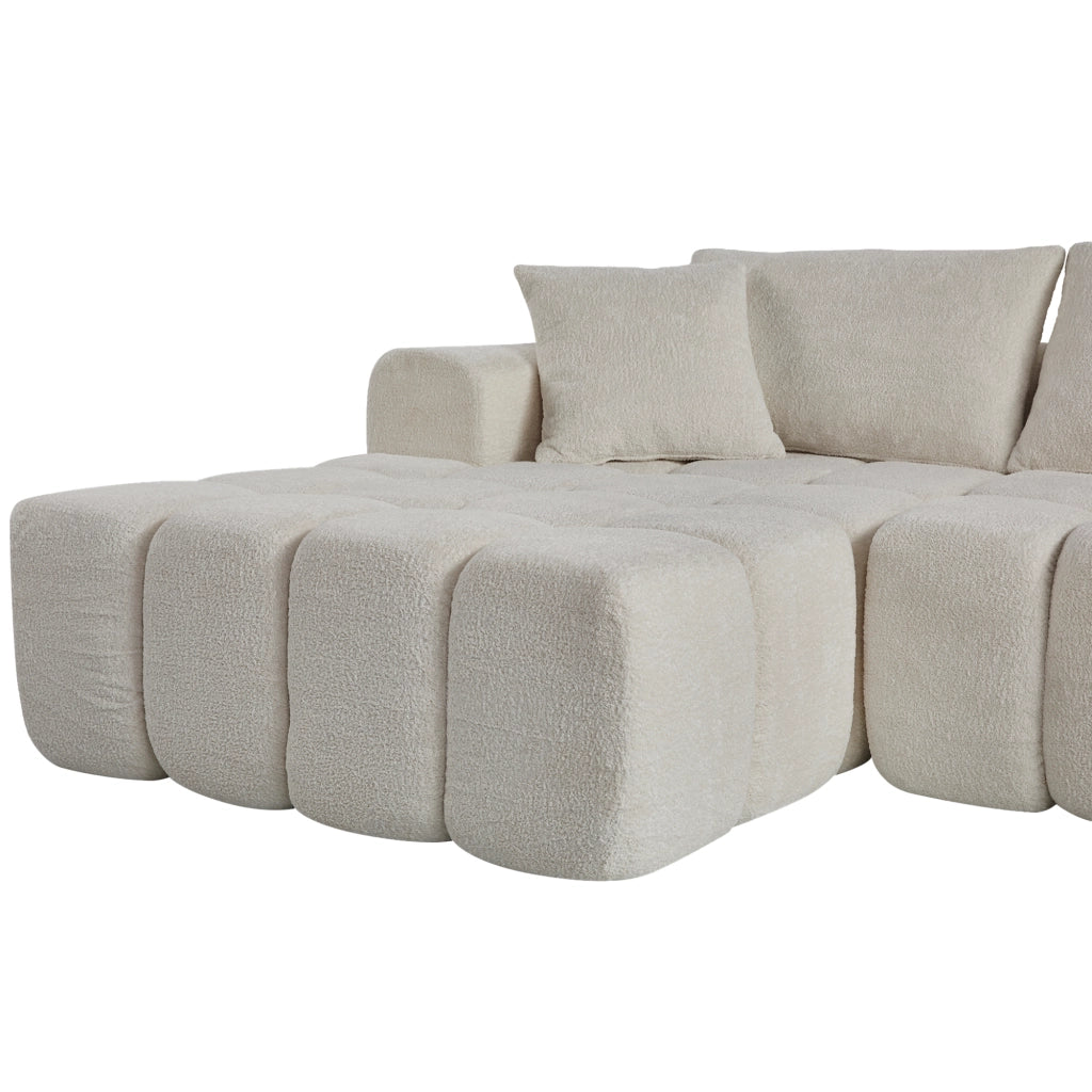 DIVANO Modulare 249,94 cm in Velluto Bianco