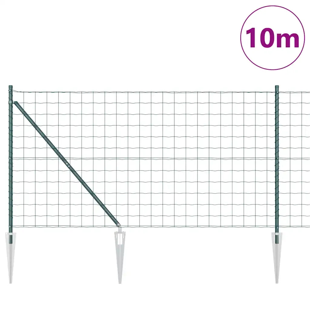 Recinzione con Posto Verde 1,2 x 10 m Acciaio