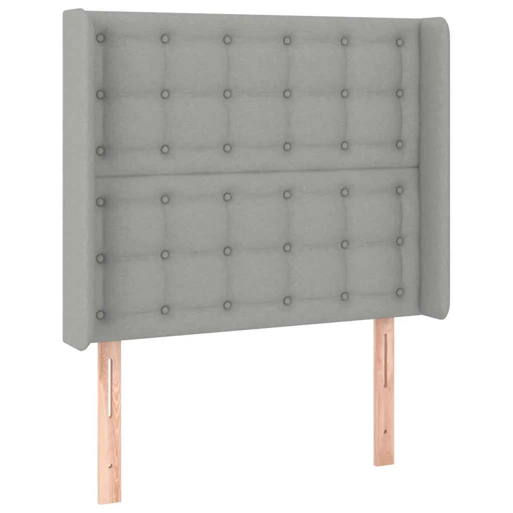 Testiera a LED-Testata con LED Grigio Chiaro 83x16x118/128 cm in Tessuto 326509