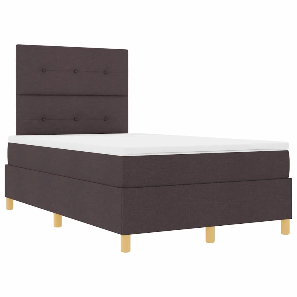 Letto a molle con testiera Marrone Scuro 120 x 190 cm Tessuto 3339605