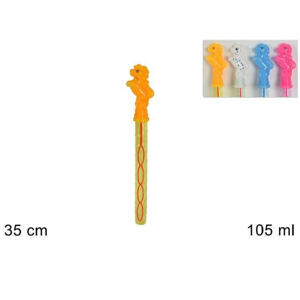 Trade Shop - Set 2 Pz Bolle Sapone 105ml Spada Cavallo Gioco Divertimento Bambini 35cm Party -